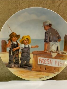 Knowles China Jeanne Down Plate Fish Story NEW in Box